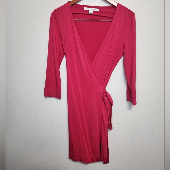 Diane Von Furstenberg JULIAN Jersey pink wrap dress size 6